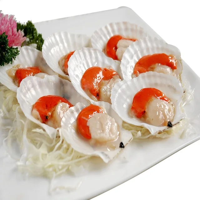 Wholesale Delicious Seafood Frozen Sea Scallop With Half Shell