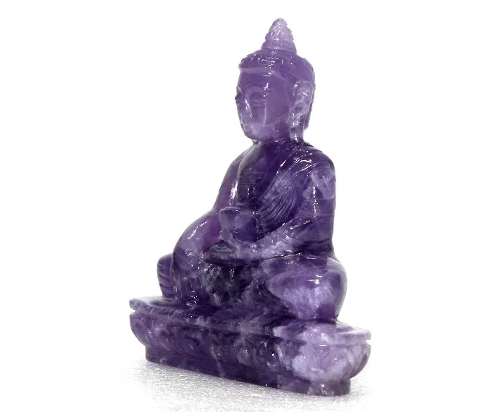 Natural Amethyst Buddha Statue Ganesha Figurine Sculpture Handcrafted Chakra Style Engraving Piedras Naturales Healing Crystal