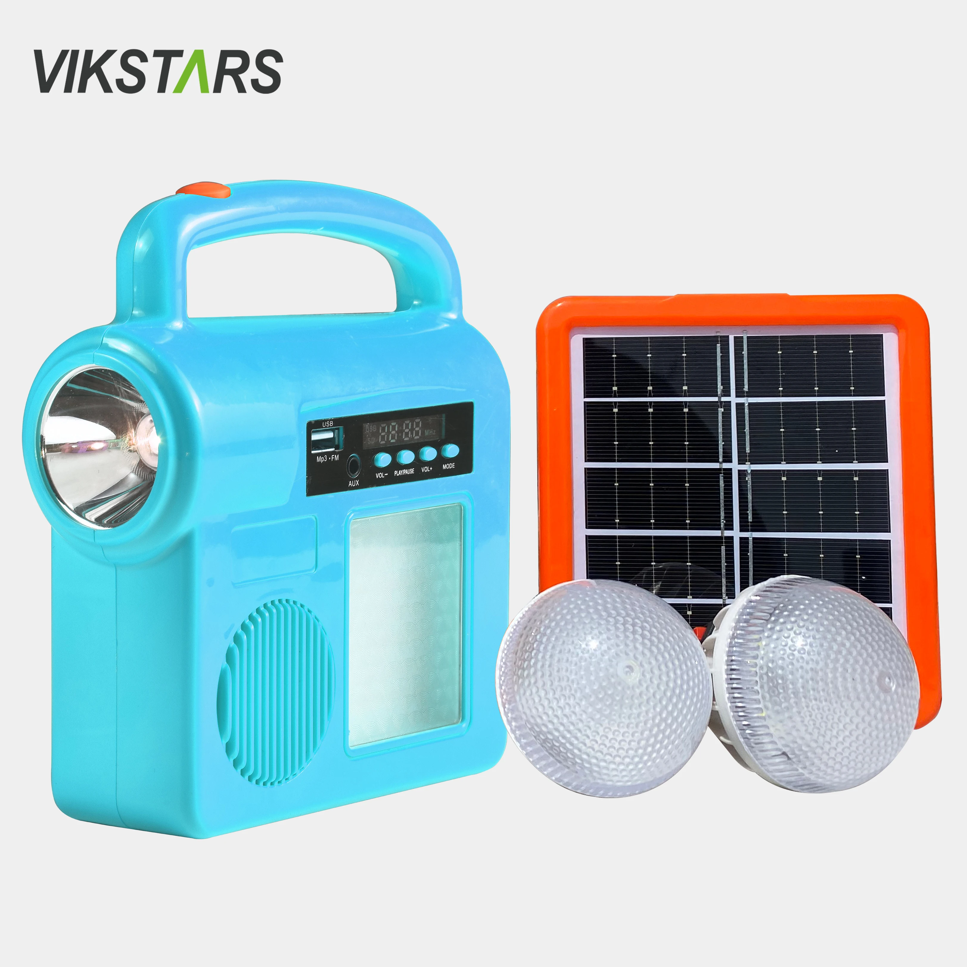 Multi-functional Integrated Portable Solar Lighting System With Flood Light Long Lasting With Bluetooth USB Charging For Outdoor