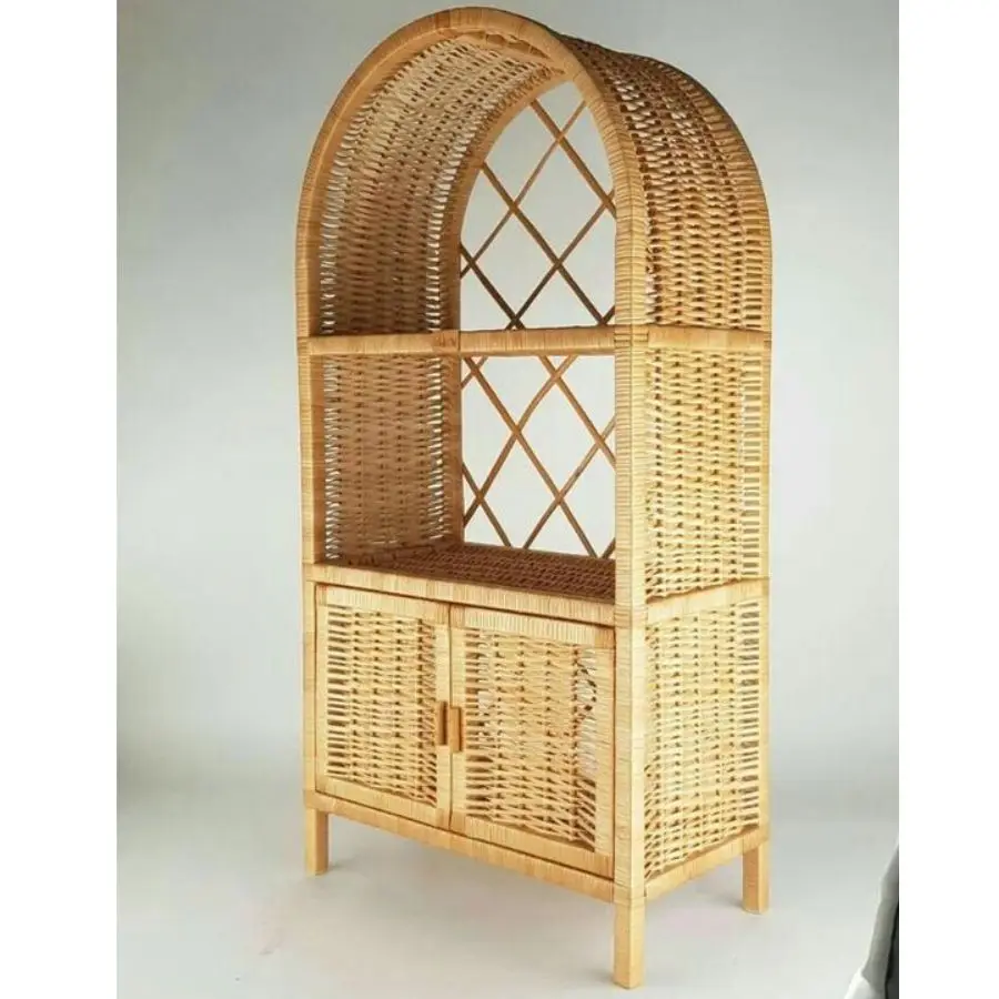Wholesale striped arched rattan shelves for room decoration at cheap prices from Vietnam