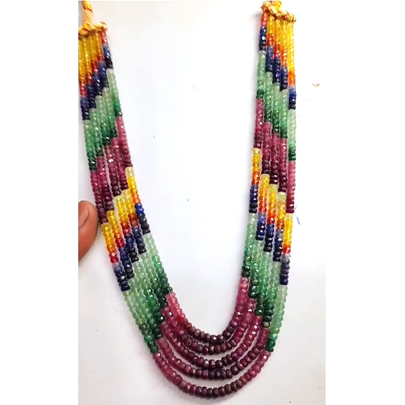 10 strands natural Multi sapphire 4-6mm rondelle Faceted Beads 855 cts 16 inch Wholesale Factory Price sapphire loose beads