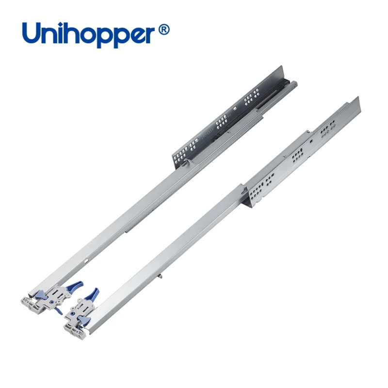 Unihopper 3D adjustable full extension kitchen cabinet soft close sliding rails undermount concealed drawer slide channel