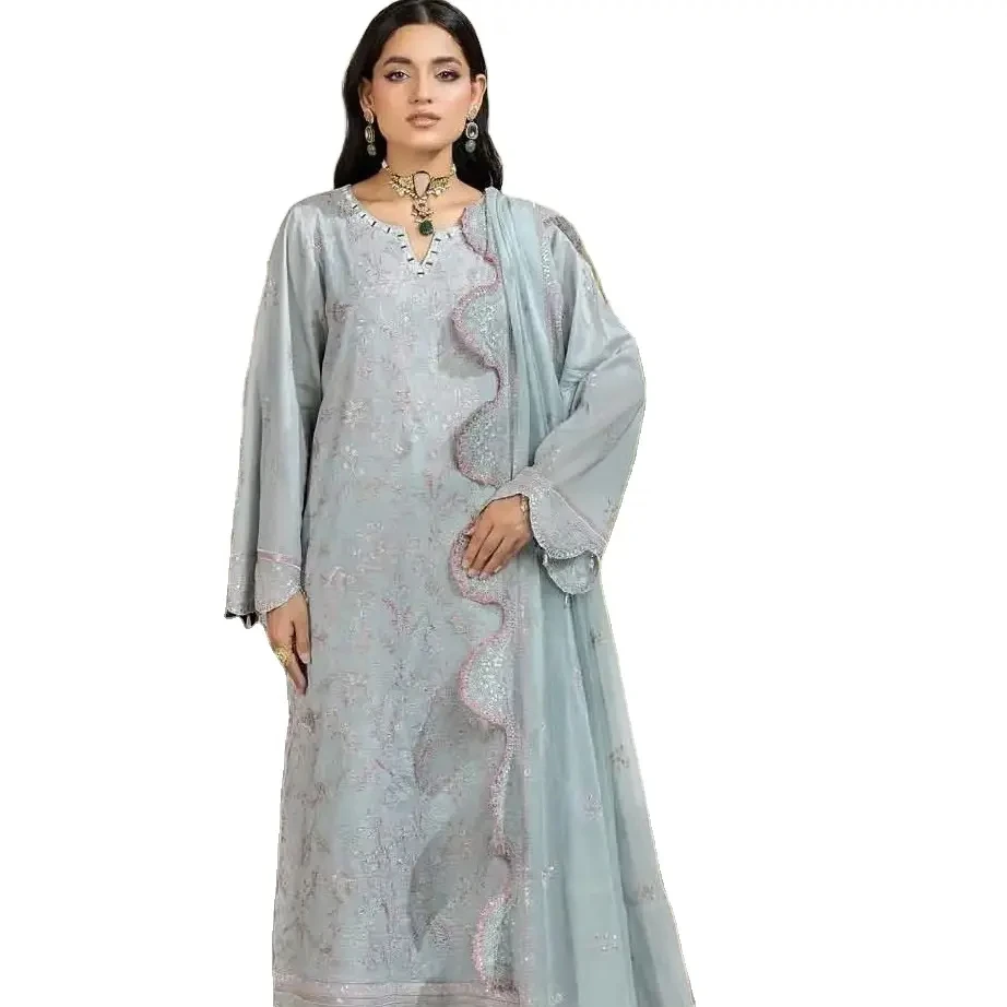 New Fashion Premium Quality Top Selling Stitch Ladies Lawn Dress 3 Piece Pakistani Wholesale ODM