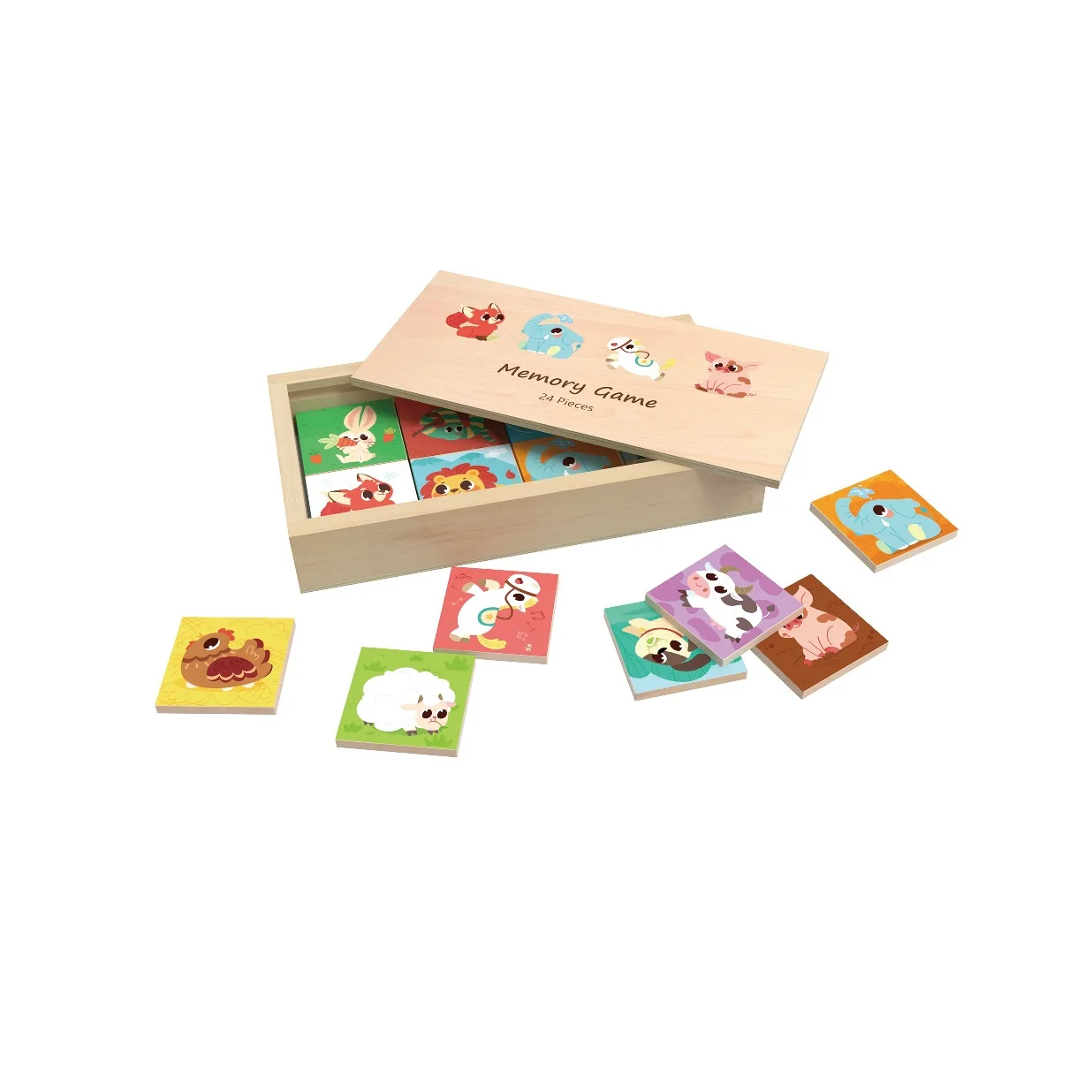 Wooden Memory Set Children Educational Toys Wooden Memory Game Animal Cognitive Baby Memory Chess Toy Kids Focus Training