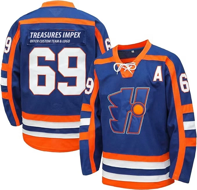 Unisex Ice Hockey T-Shirts V-Neck Full Sleeves Sport Uniform Polyester Fabric Jerseys Athletic Wear Clothing