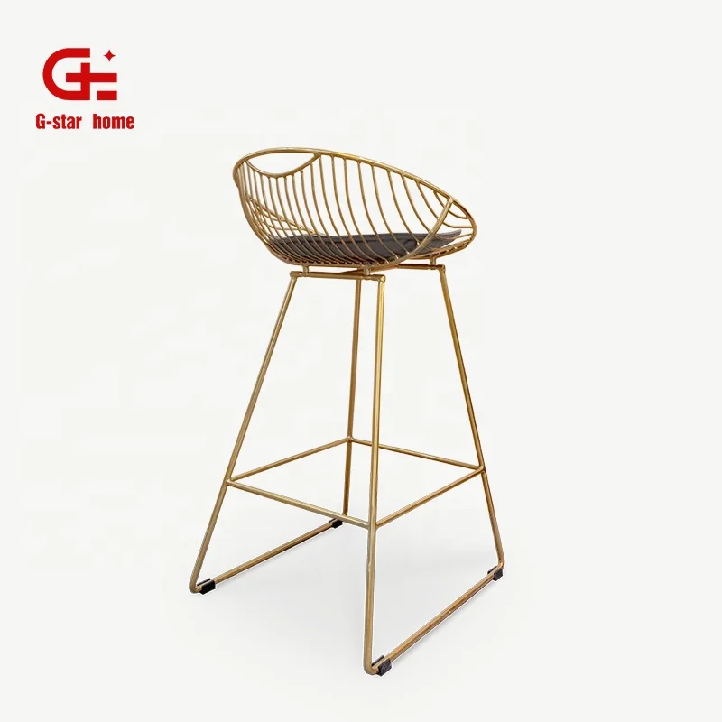 Modern Gstar Home Furniture High Bar Chair Wire Bar Chair Cheap Metal  Metal Wire Bar Stool for Counter