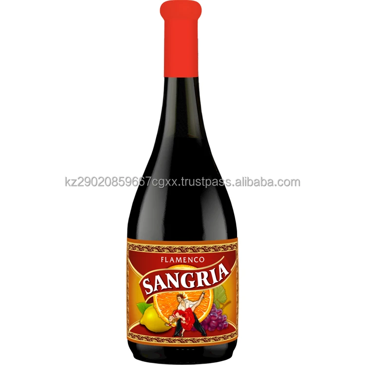 Красный полудесерт Sangria фламенко ароматизированное виноградное вино 15% алкоголь гармоничный с длинным фруктовым