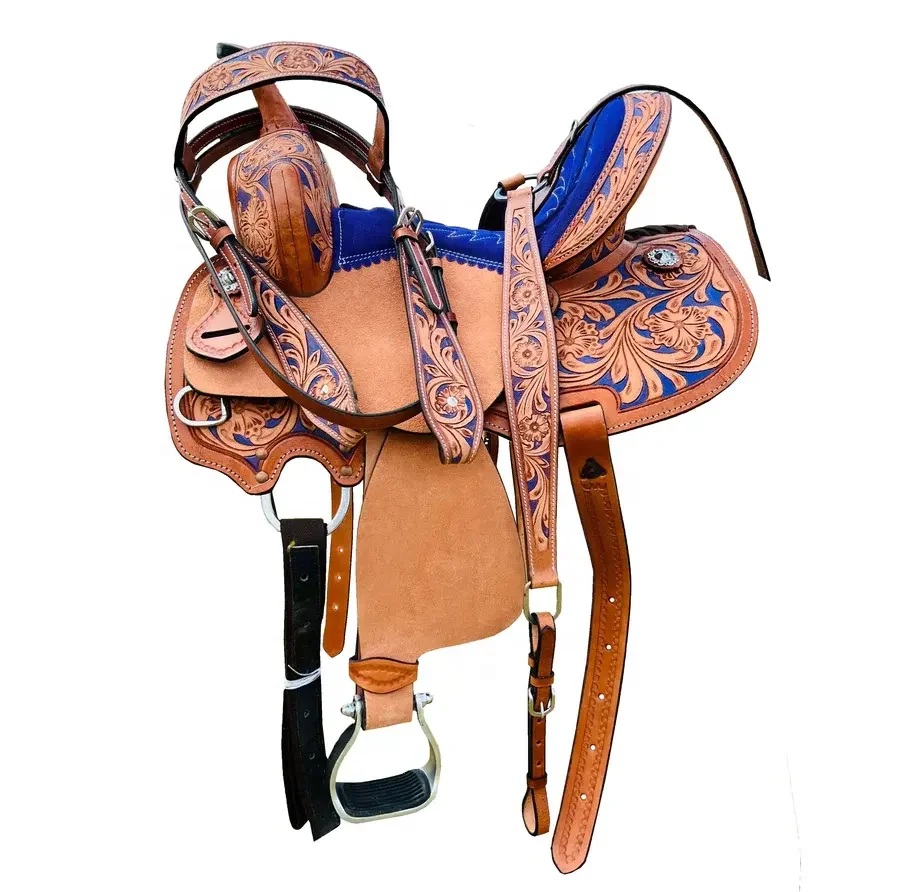 SK International Western Comfortable Barrel Racing Pleasure Trail Horse Leather Saddle Size and color custom
