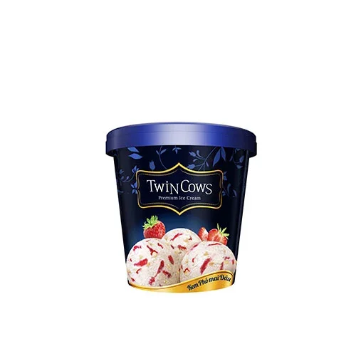 Vinamilk - Twin Cows Brand - Premium Ice Cream - Strawberry and Cheese Flavor - Packing 100 ml Per Box X 12 Boxes Per Carton BRC