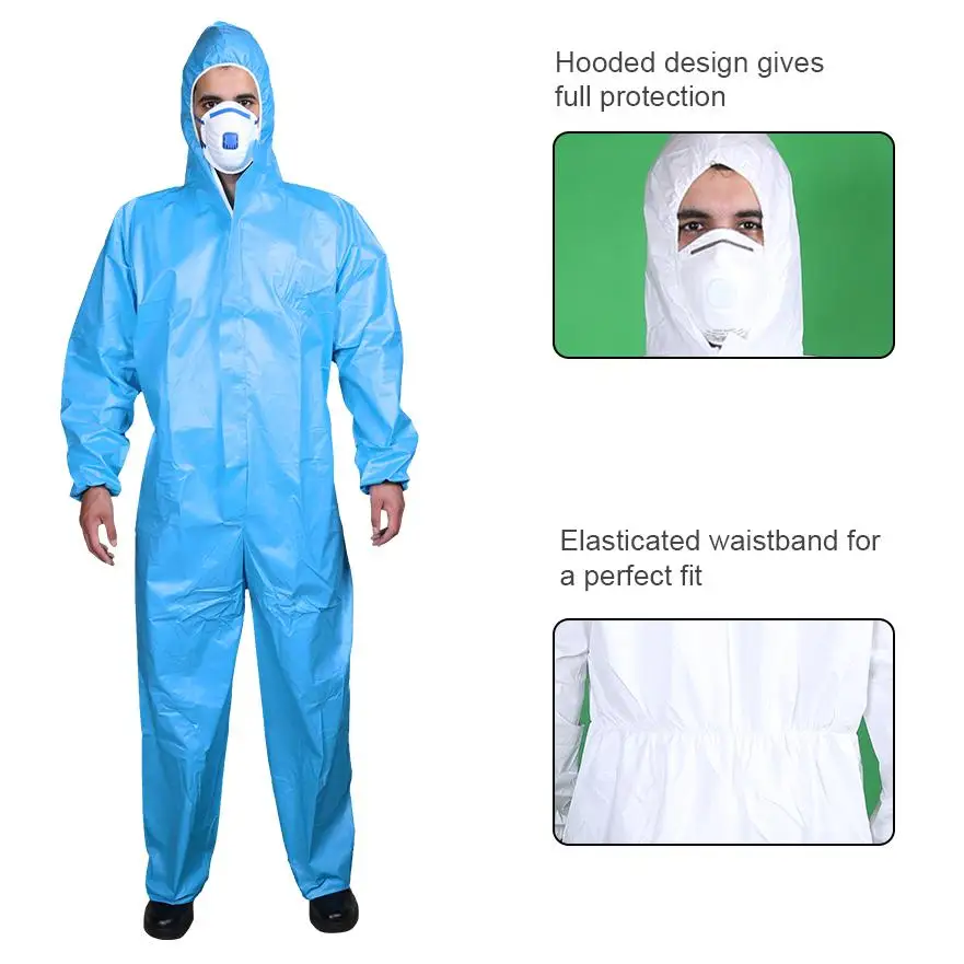 EN14126 disposable safety overalls Type 5 6 waterproof Chemical industry PPE clothing