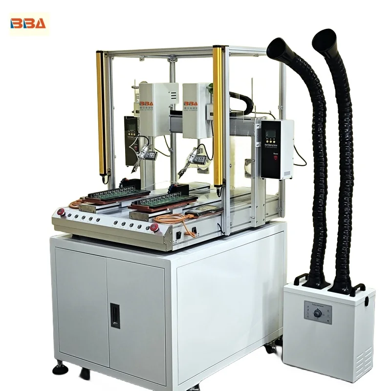 BBA Auto Desktop PCB Soldering machine with Double Safety Light Grid fume extractor Provides Optimal Protection for The Operator