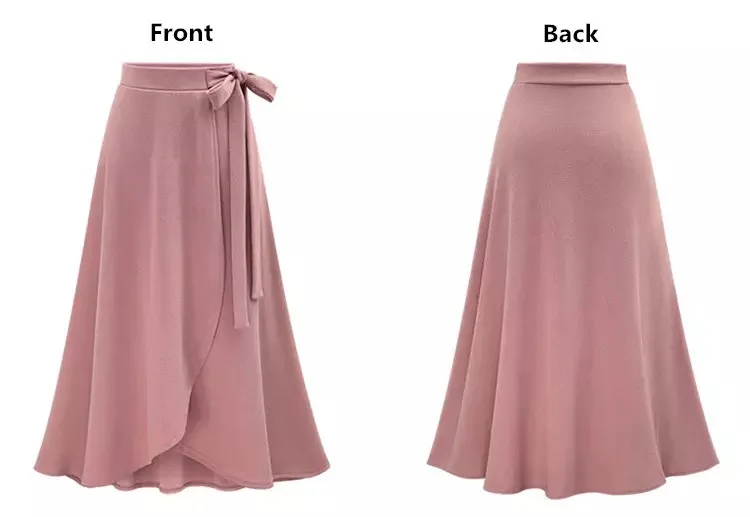 New Fashion Solid Color Back-zip Satin Factory cheap price Long Skirts For High Waist Irregular Split Bandage Skirt Long Skirt