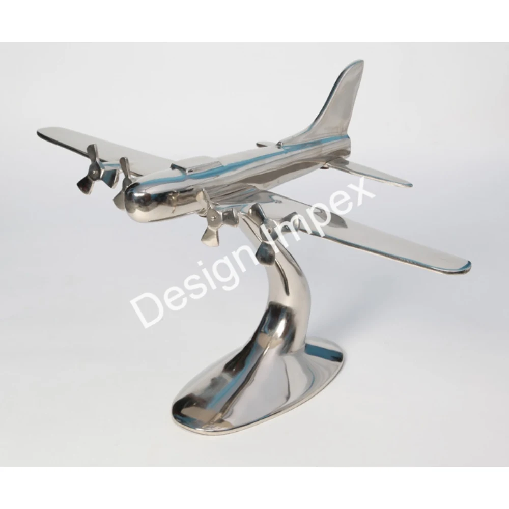Mirror polished Aircraft Model And Portable Cast Aluminium Aeroplane With Stand Metal Tabletop Object Online Supply Airplanes
