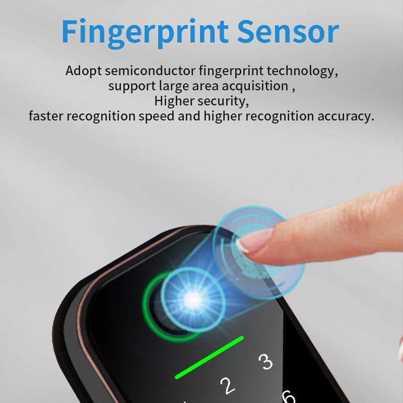 Smart Door Lock with TTLock APP Control, Supporting Password/fingerprint/swiping card/key and Fully Automatic Locking