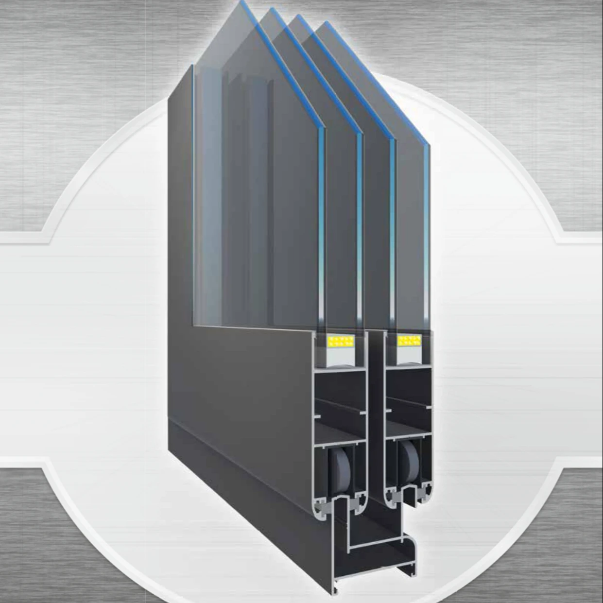 high quality heat insulation sliding aluminum windows and doors led aluminum alloy sliding windows profiles and sections models