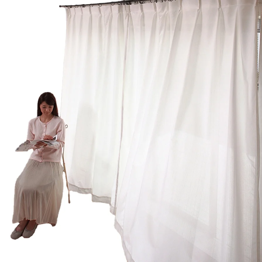 Thermal Insulated shower curtain beige bird curtain and bedsheet from Japan