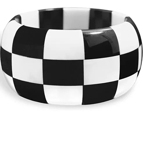 Pure Hands Handmade Designed Black and White Zebra Striped Irregular Bangle Bracelet Women Wholesale Indian Decorative Jewelry