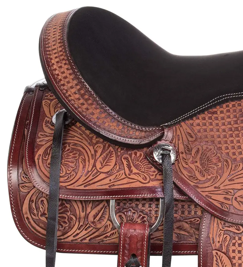Premium Quality Western leather Horse Saddle With Matching Horse Tack Set Genuine Leather Barrel Saddle English Racing Saddle