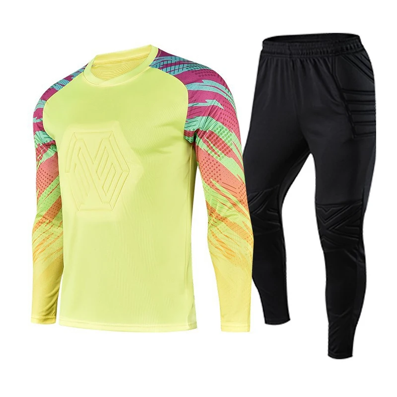 Custom Sublimation Design Training Goalkeeping Kits Goalkeeper Uniform Set Padded Uniform Football Mens Soccer Tracksuit Wear