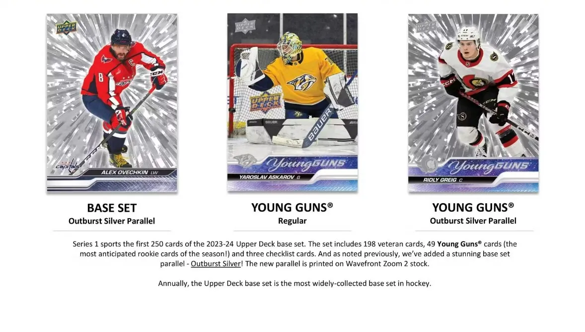 NEW 2023-24 Upper Deck Series 1 Hockey Blaster Box factory sealed in stock ready to ship worldwide doorstep delivery