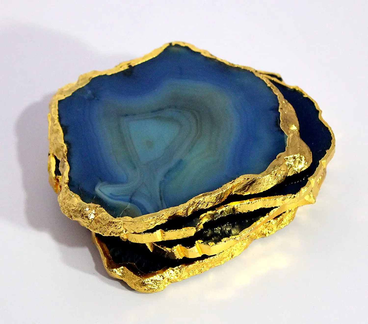 Agate Coasters 2022 New Natural Agate Crystal Coasters Gem Stone Crystal Blue Color high quality In Cheap Price