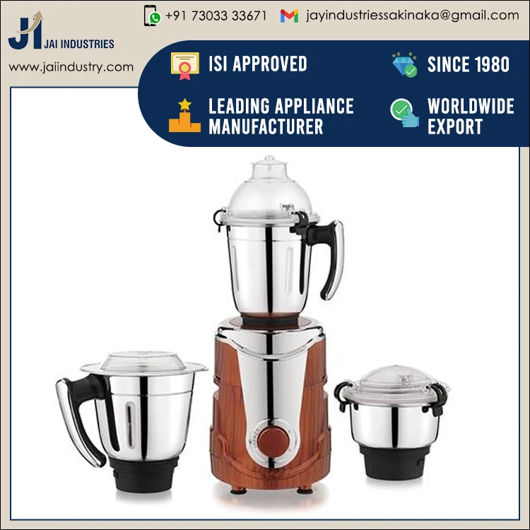 Direct Factory Supply Wholesale Selling Kitchen Appliance 750W Electric Blender Metallic Finished Food Mixer Grinder Machine