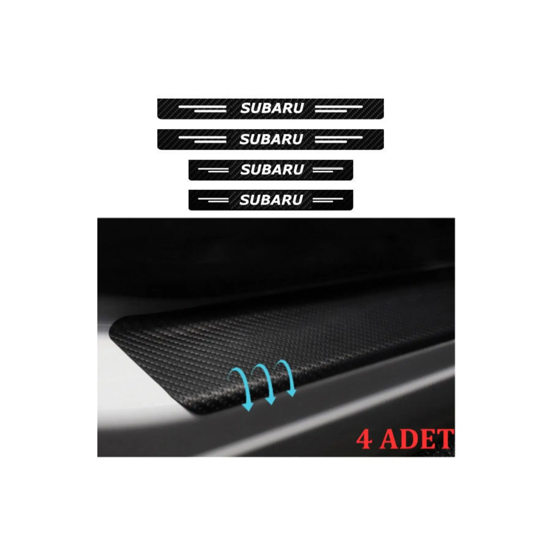 Compatible Accessory Auto Door Sill Sticker Carbon 4 Pcs For Subaru Legacy