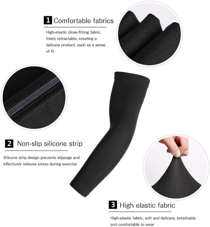 Gloves 1 Pair Arm Sleeve Compression Man Sports Arm Cycling Sleeves Summer UV Protection Running Volleyball gloves