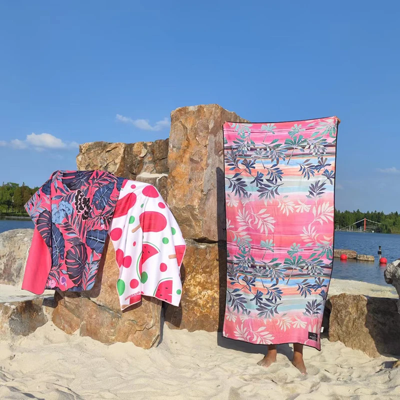RPET Recycled Plastic Bottle Fiber Custom Design Printed Sand Free Quick Dry Microfiber Swimming Travel Beach Towel