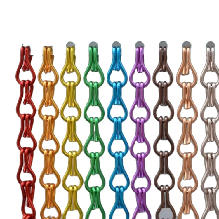 Popular beautiful decorative wire mesh stainless steel woven chain link ring wire mesh aluminum alloy screen for curtain wall