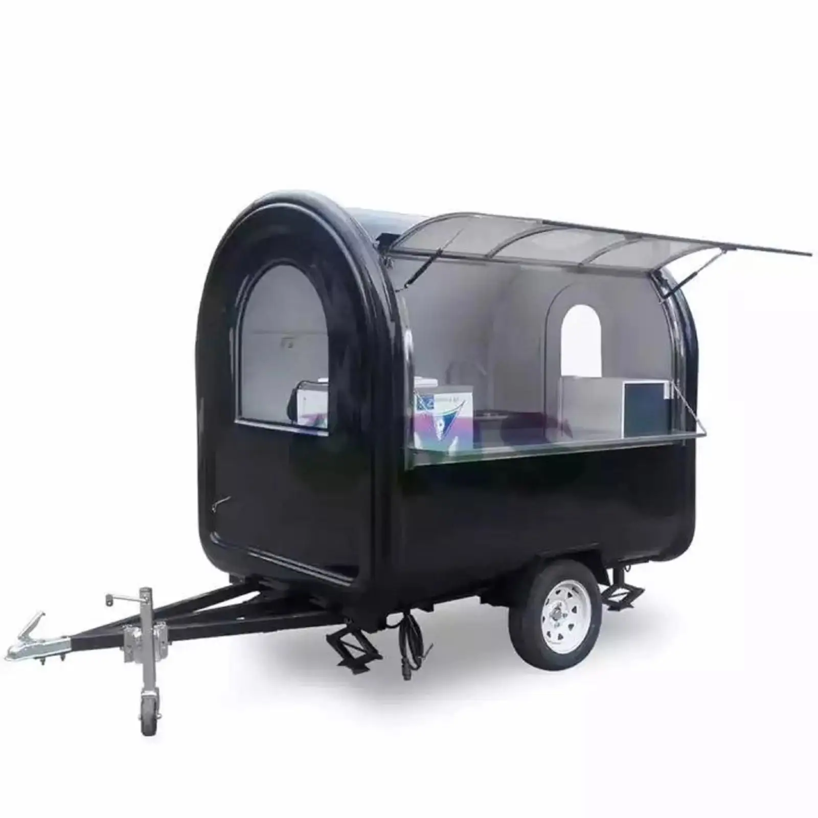 Equipped Kitchen Customized Steel Outdoor Mobile Food Trailer Street Mobile Food Cart.