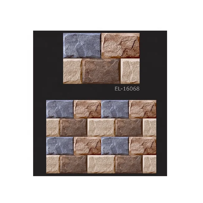 Glazed House Exterior Elevation Outside Building Balcony ceramic Tiles Front Brick Wall Picture Tiles Designs Support Prices