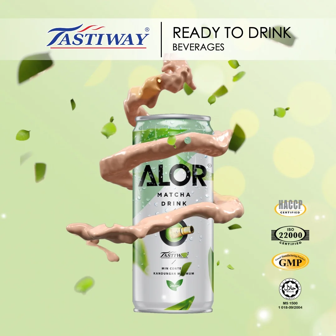 Supplier Malaysia Wholesales Top Selling Coffee House Matcha Latte Premium Grade Can Package 0.24kg Greenish Color Juice