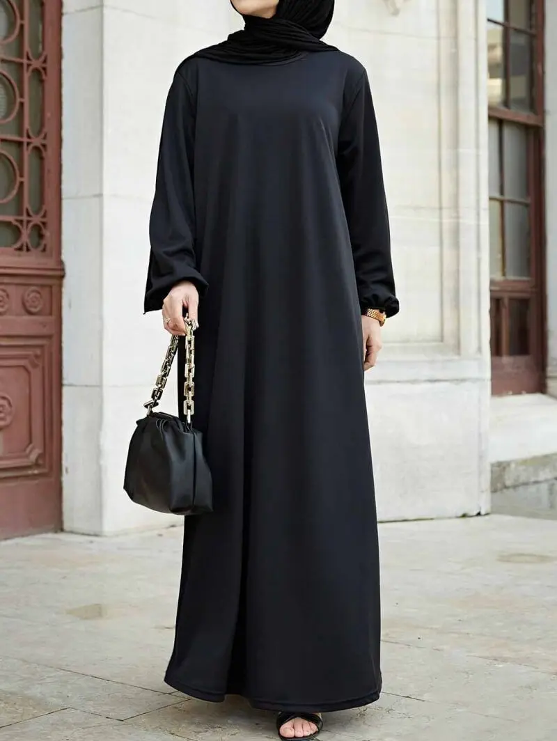Color Black Fashion Zip Up Style Long Abaya islamic Dress with Hoodie For Women Muslim Girls Clothing wholesale Ladies Abaya