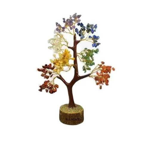 Wholesale Seven Chakra Gemstone Tree 300 Chips Beads Best Quality Sevan Chakra Trees For Home Decoration Healing Gemstone Tree