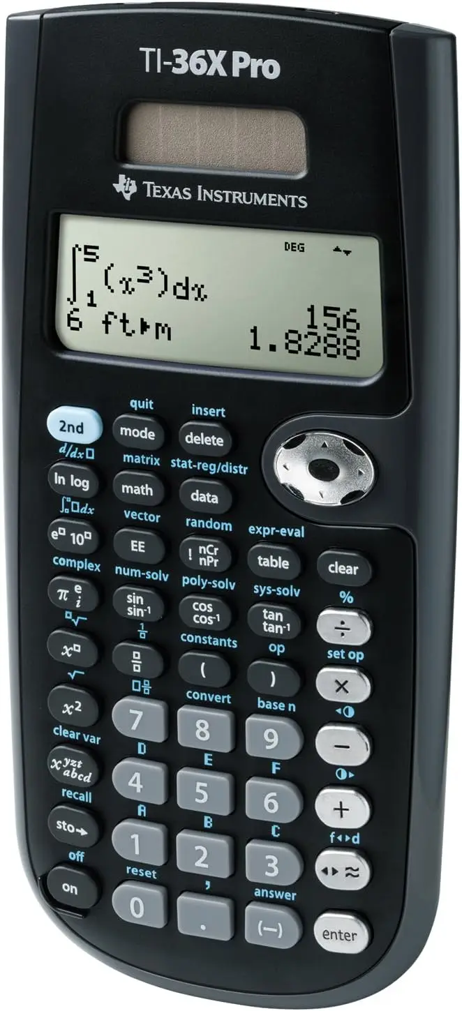 100% Quality Texas Instruments TI-36X Pro Calculators | Black 7.5 Inch- With 1 Year Warranty