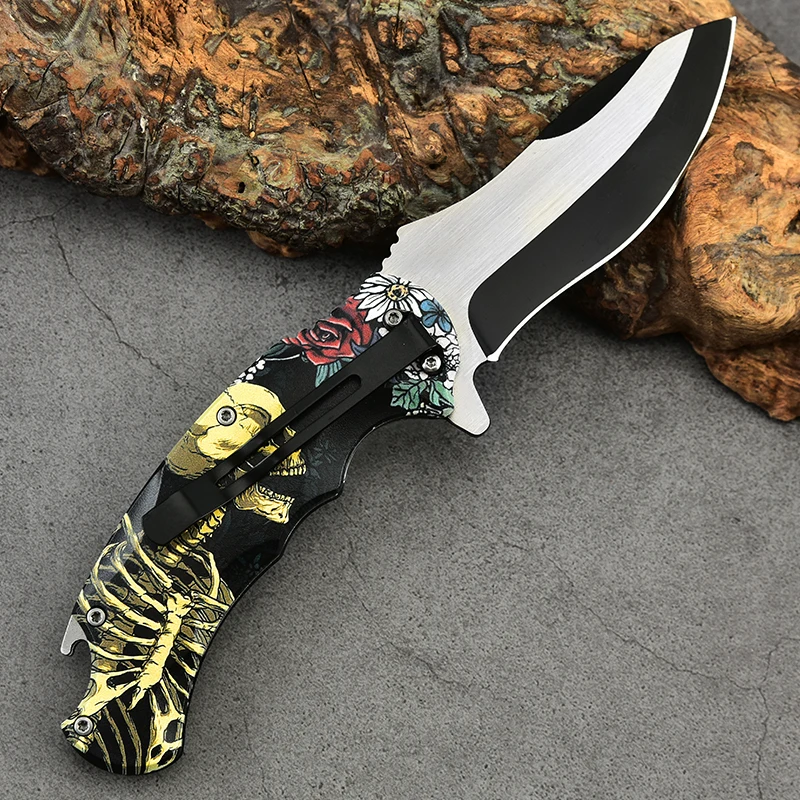 Stainless Steel Blade Folding Knife Portable Pocket Knife for Hunting Outdoor Activities Sharp Enough Open Wine Bottles OEM