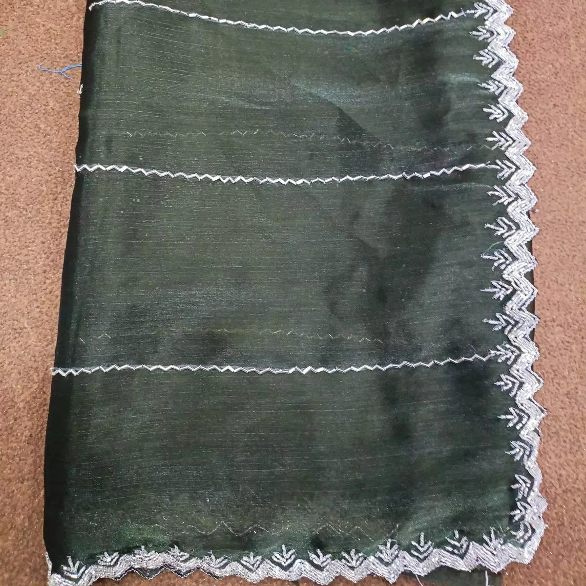 Женская Длинная блузка из чистого шелка из органзы с нитками, блестками, в индийском стиле, для свадеб и вечеринок