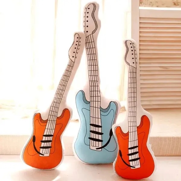 Emulated Guitar Plush Toy Pillow Home Decoration Stuffed Seat Cushion Cover Promotional Guitar Pillow