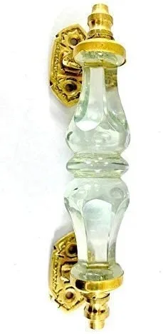 Best Quality Antique Style White Colour Crystal Cut Brass Door Handle for Cabinet Door Handle Available at Export