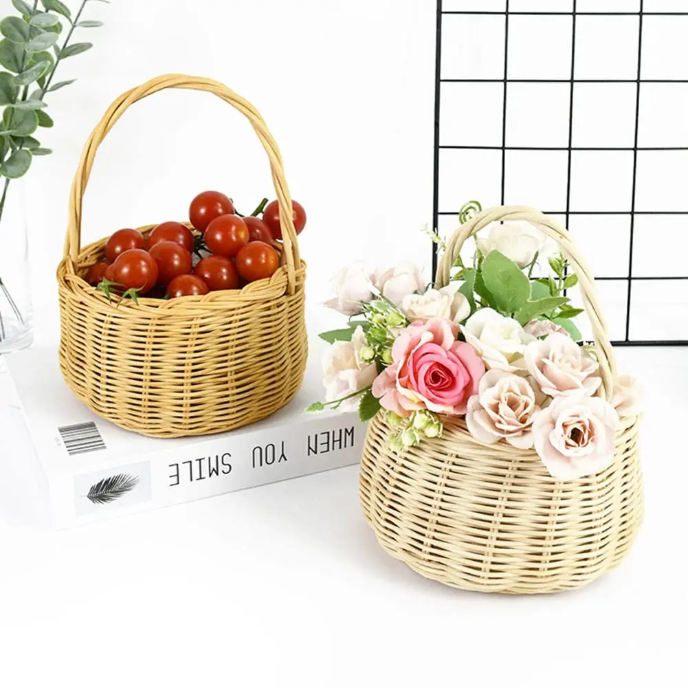 Hot selling rattan flower basket competitive price unique hand made wicker gift baskets for flowers