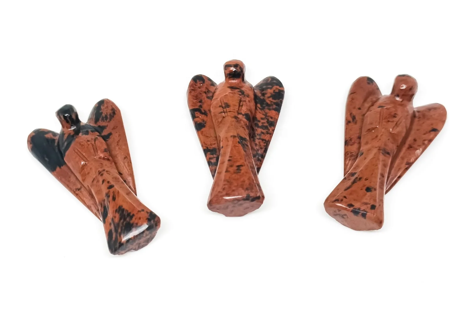 Wholesale High Quality Natural 2 Inch Mahogany Obsidian Stone Angel For Healing & Reiki Use From India