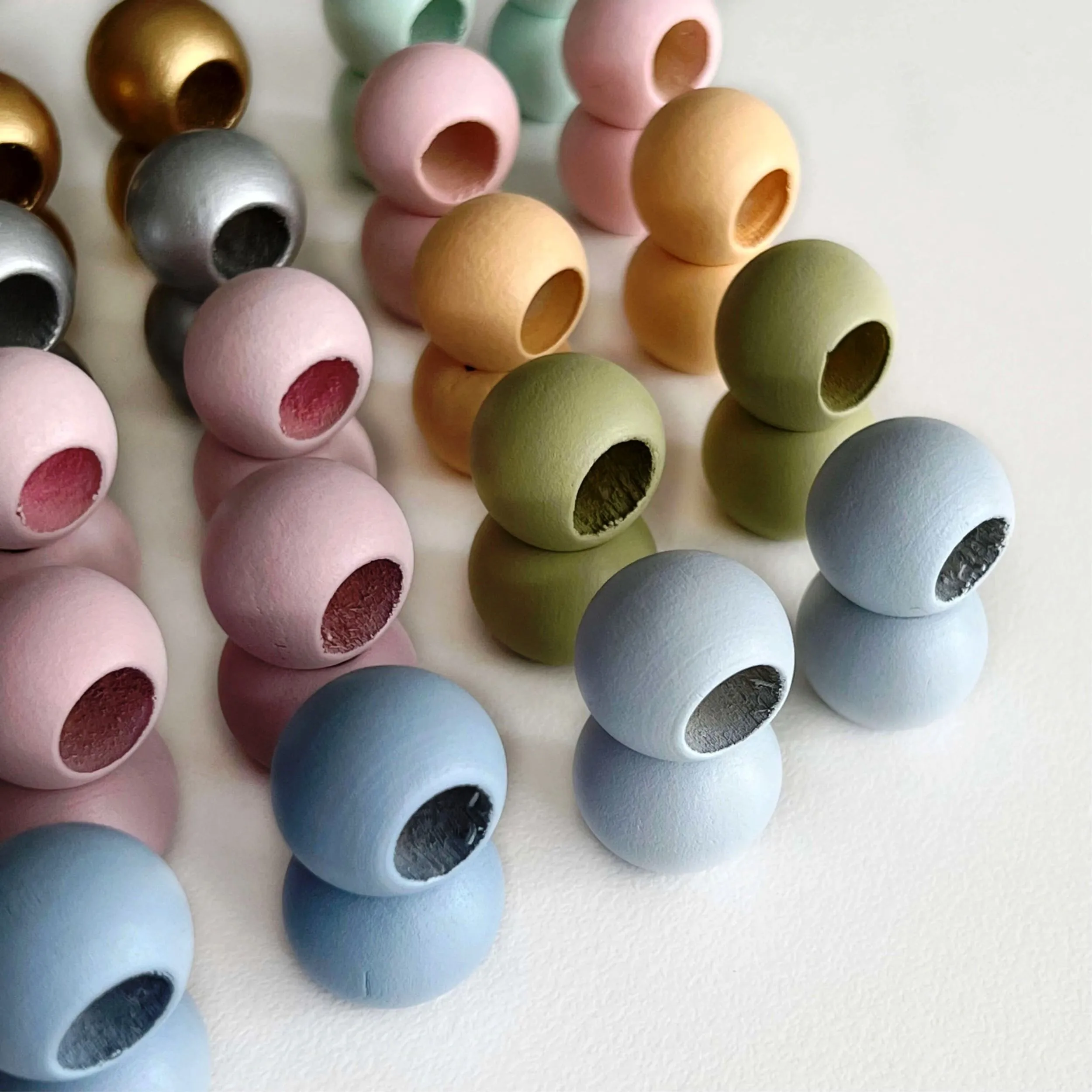 Buy Red Wood Bead Polygons 2x2 cm Geometric Beads  Customized Color And Size Wooden Beads Indian Handmade Genuine Products