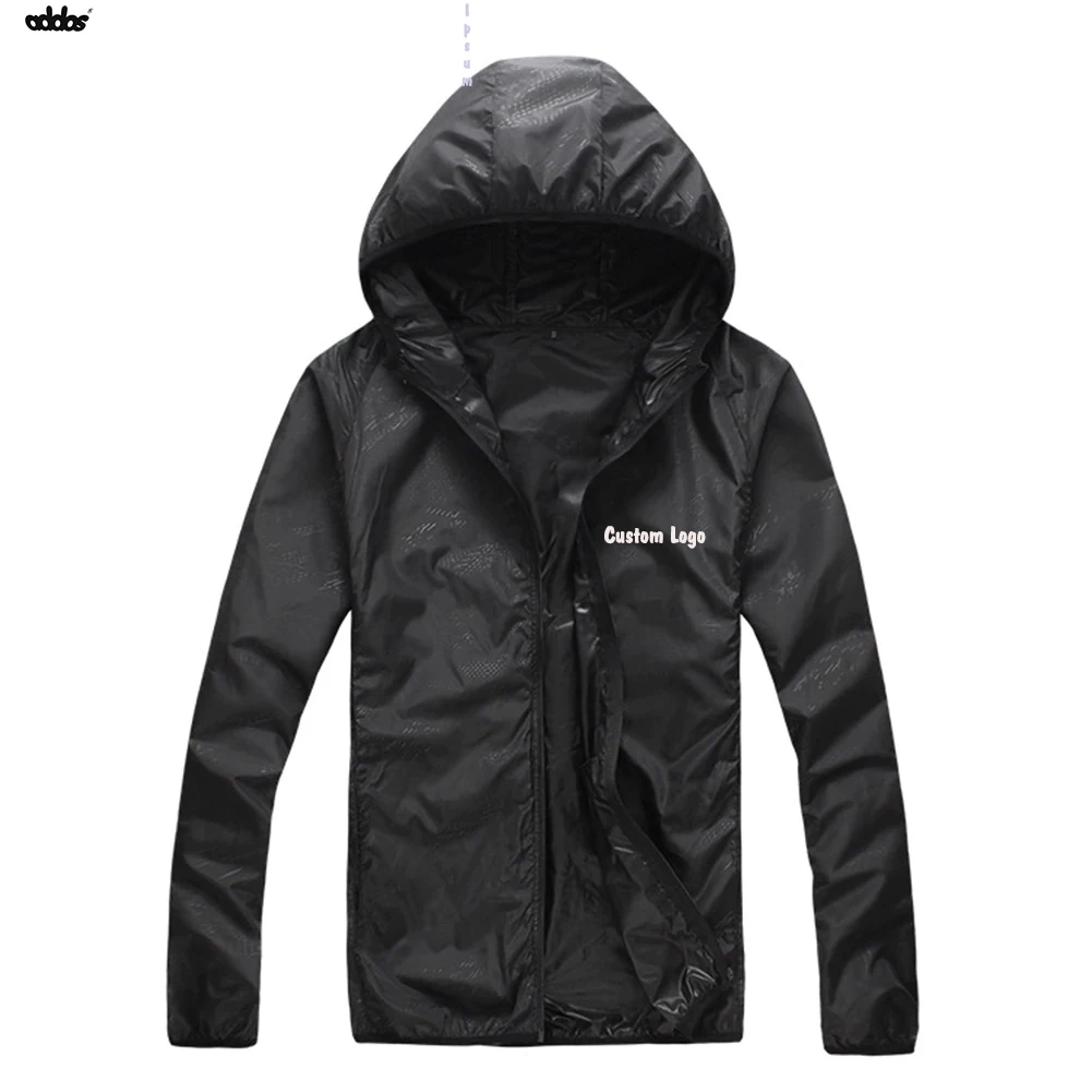 2022 Blue High Quality Custom Design Water Proof Light Weight Loose Fitting Hiking Camping Tactical Wind Breaker Coat