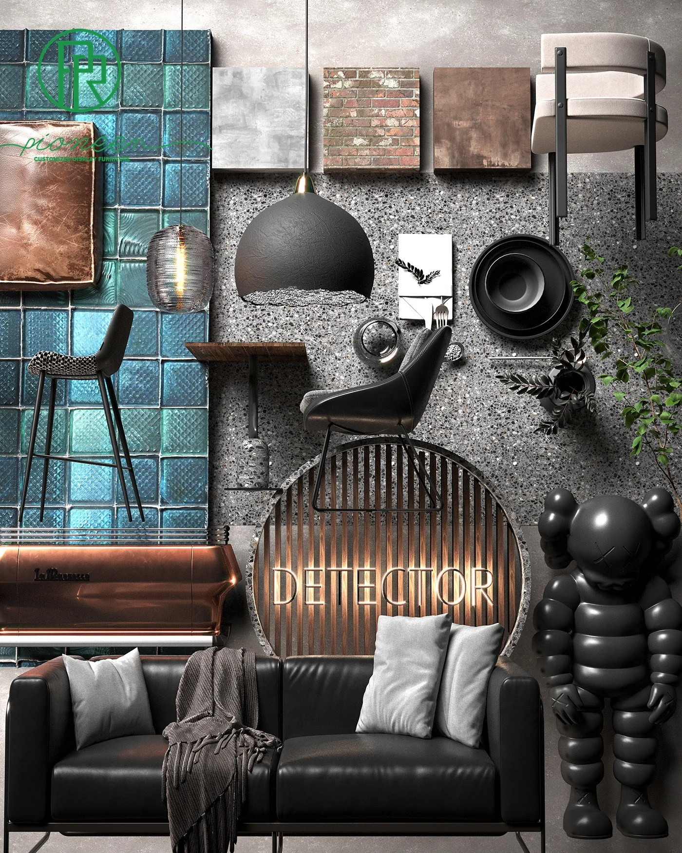 Modern coffee shop counter cafe lounge seat furniture cafe dinning table and chairs design