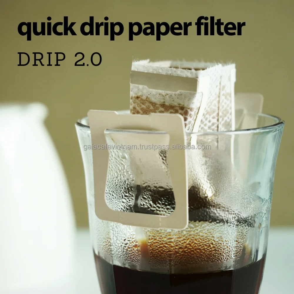 Ground Coffee Drip Bag Ready to Brew Pour Over Slow Drip Coffee Paper Filters with Hanging Ears  Blend Robusta Arabica Coffee