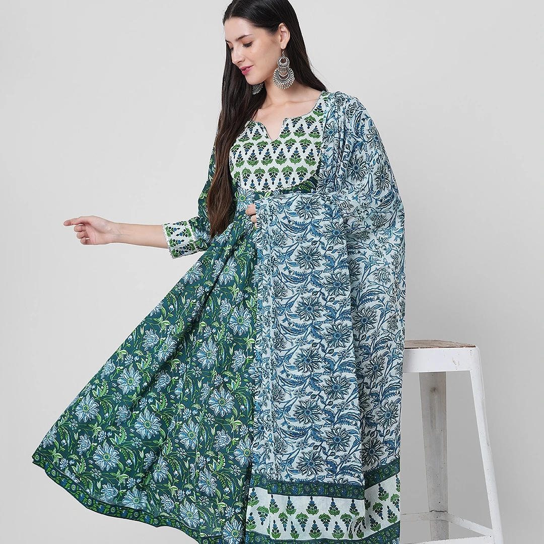 Новое поступление Женская праздничная одежда Kurtis Kurti с принтом из индийских брюк