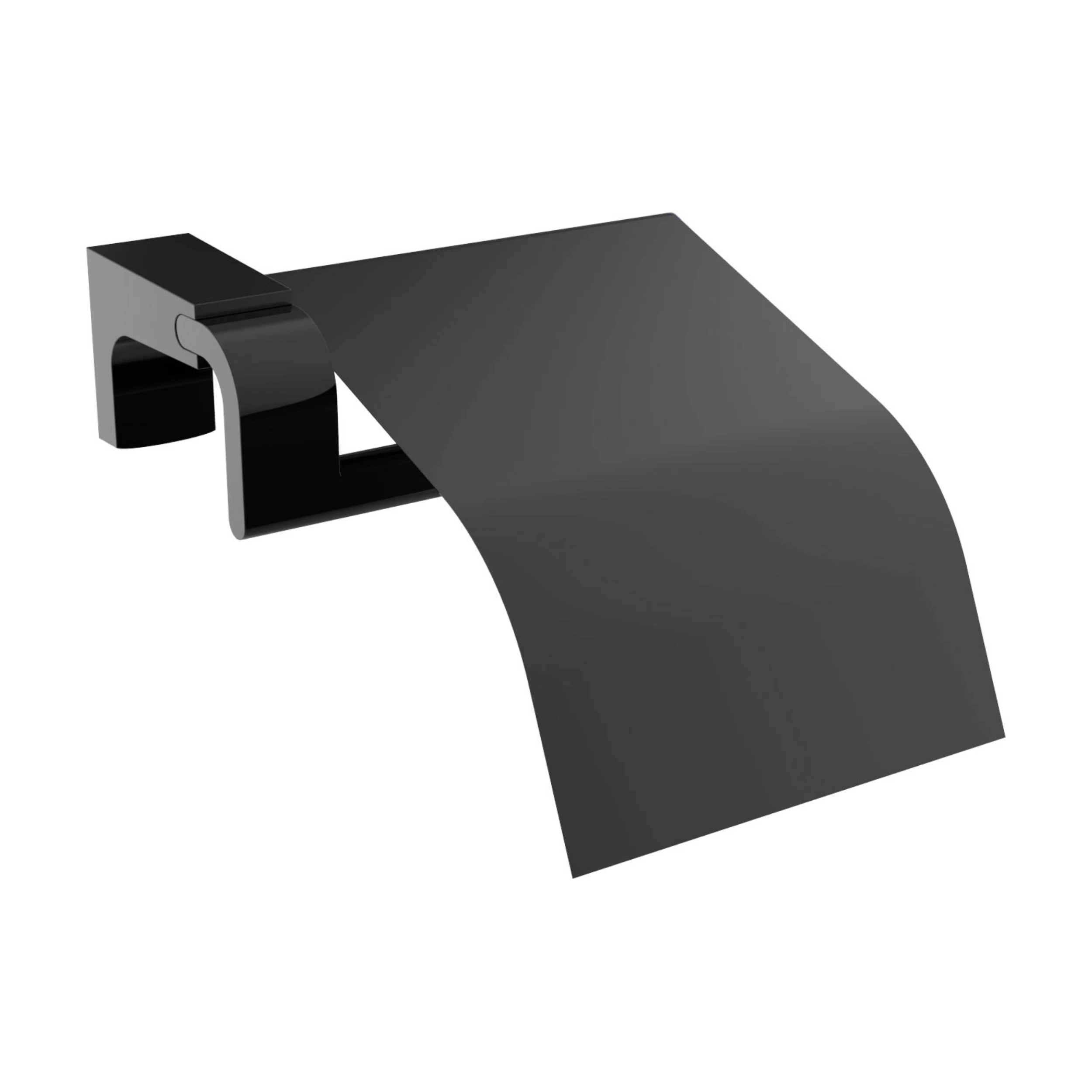 High Quality Luxury Black Simple Stylish Wall-Mounted Polished Chrome Toilet Roll Holder Best Price Best Product