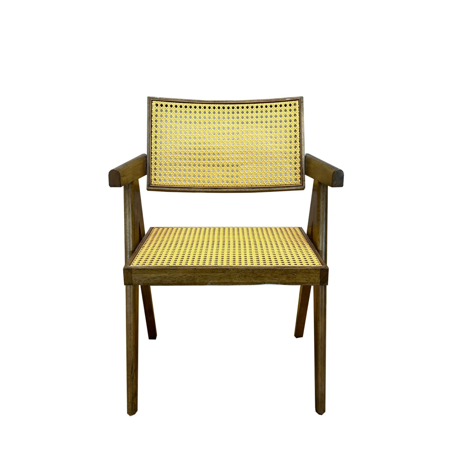 Dining Chairs with Back Cane, Wooden Kitchen Dining Chairs Made from rubber wood and unique hand-Woven Rattan