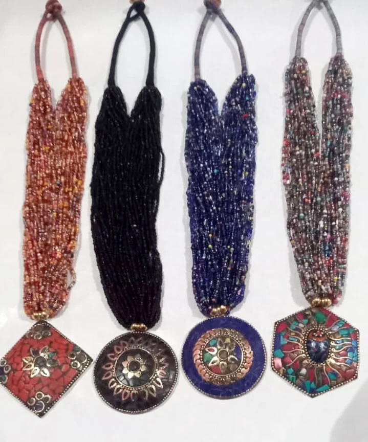 Custom Design Boho Fashion Jewelry Mosaic Pendent Seed Beads Necklaces GC-NK-418 for European girls and Women Use